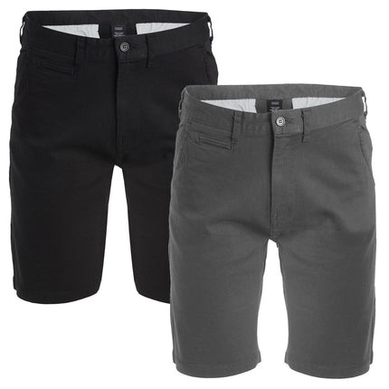 Mens Cotton Flex Stretch Button Closure Chino Shorts (Sizes 30-42) NEW 2-PACK