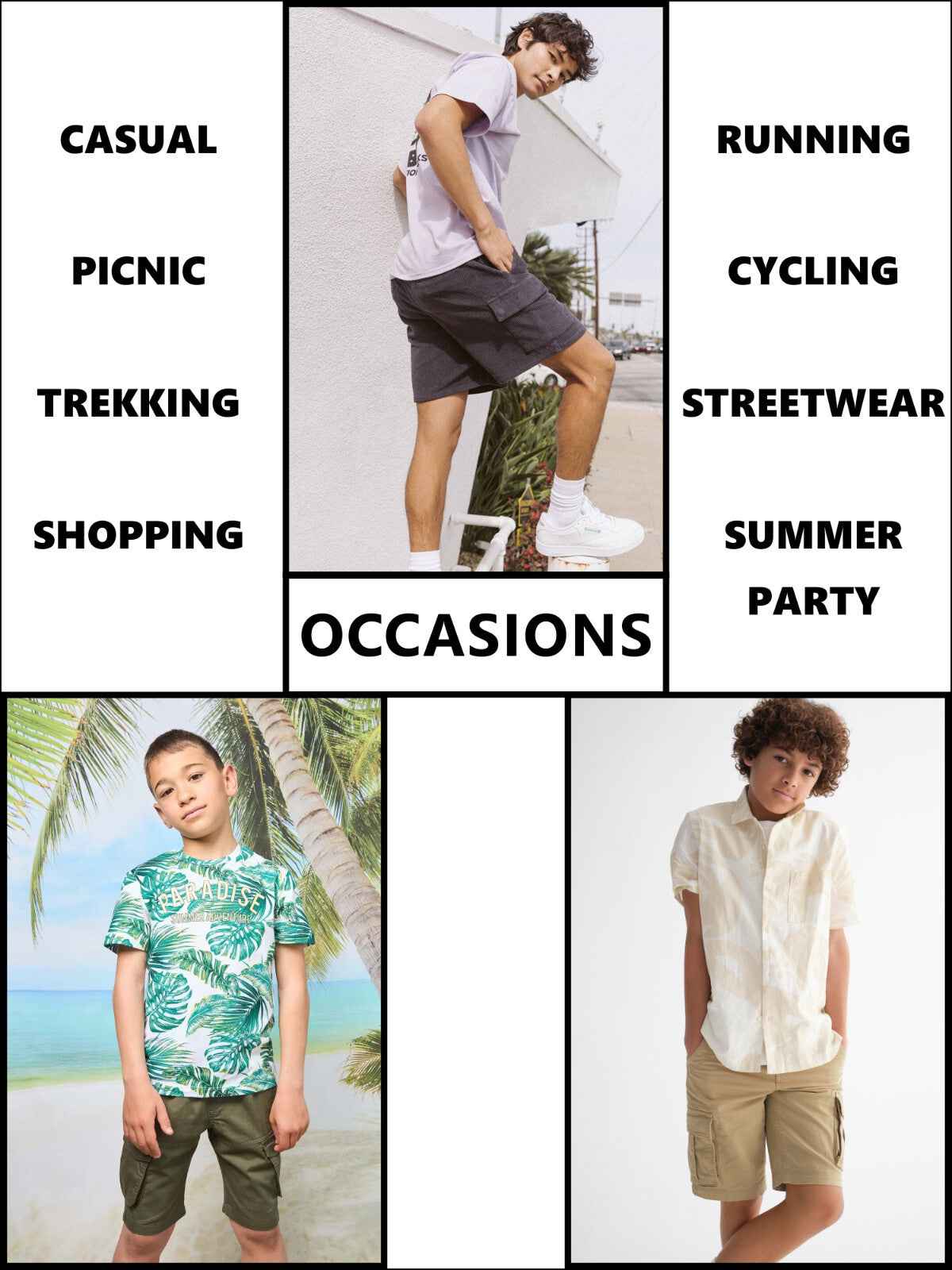Boys Flex Comfort Super Stretch Cotton Cargo Shorts (Sizes: 8-18) New 3 PACK