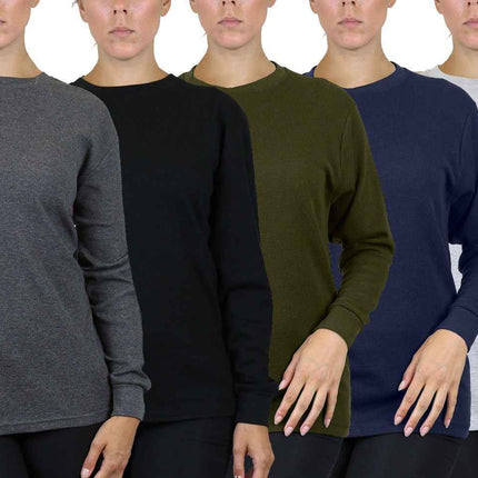Women's 3-Pack Classic Soft Knit Thermal Shirts – Ribbed & Warm (Sizes- S-2XL)