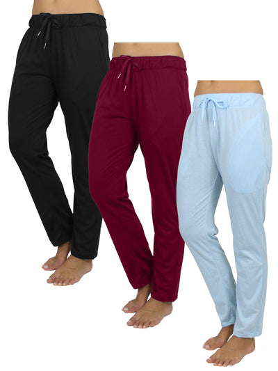 Women's Loose Fit Classic Lounge Pants, 3-Pack, S-3XL