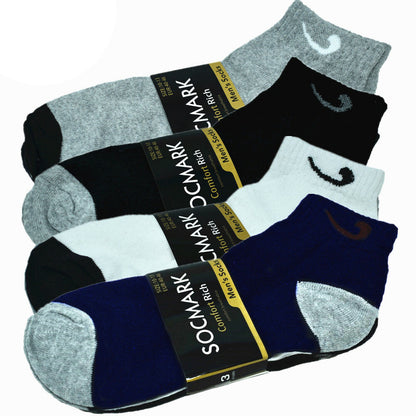 Mens Cotton Ankle Socks 3-12 Pairs Low Cut Athletic Sports Crew Size 9-13 - PremiumBrandGoods