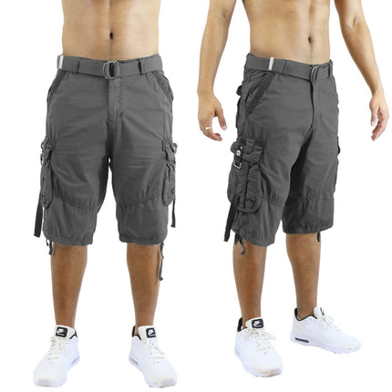 Mens Vintage Cargo Utility Shorts Includes belt Perfect for Camping and Hiking