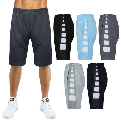 Men's Moisture Wicking Performance Active Mesh Shorts With Side Block Design NEW