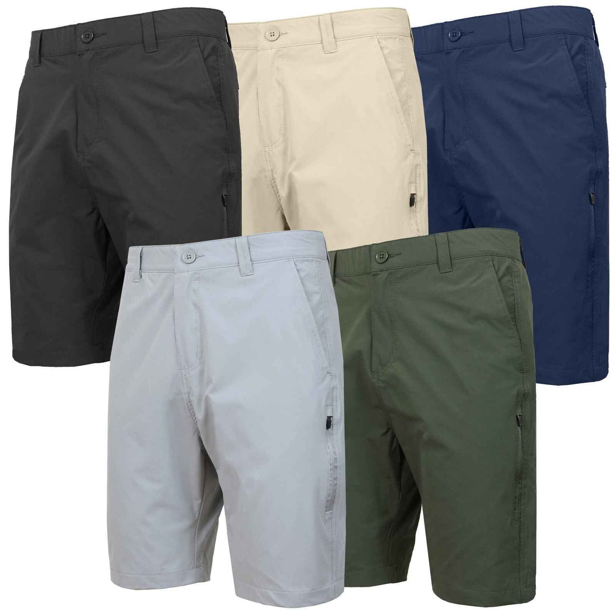 Men’s 6-Pocket All Motion Stretch Utility Shorts For Adults Zipper Cargo