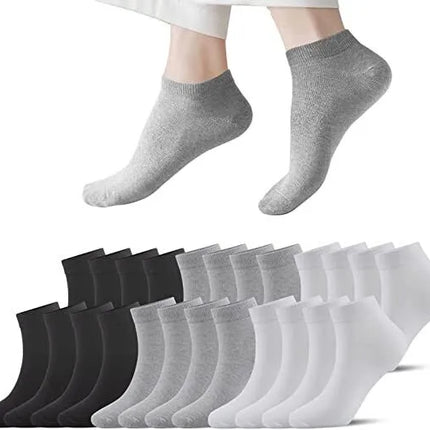 Ankle Socks Unisex Classic Premium Cotton Mens Womens Solid Low Cut Size 9-13 - PremiumBrandGoods