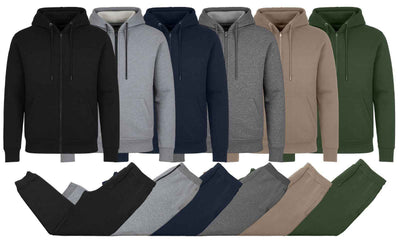 Men's Fleece Lined Hoodie & Jogger Sweatpants Set Activewear Lounge (S-2XL)