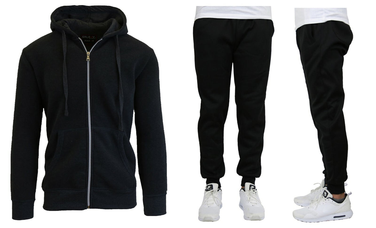Men's Fleece-Lined Hoodie & Jogger Sweatpants Set, S-2XL