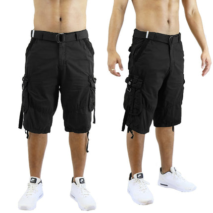 Mens Vintage Cargo Utility Shorts Includes belt Perfect for Camping and Hiking