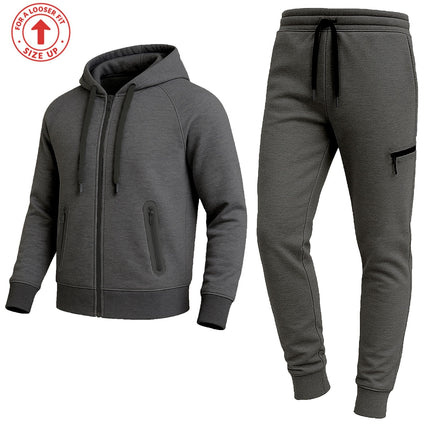 Mens Tech Fleece Hoodie & Jogger Tracksuit 2-Piece Athletic Outfit (Size- S–3XL)