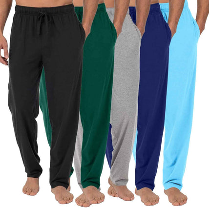 5-Pack Men' Lounge Pants Sleep Gym Active Pajama Sweatpants Soft Jogger Slim