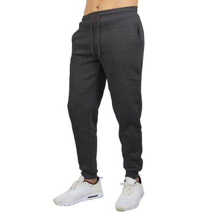 Mens Jogger Pants Sweatpants French Terry Active Gym Lounge Sleep Skinny Fit NEW