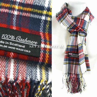 Mens Womens Winter Warm SCOTLAND Made 100% CASHMERE Scarf Scarves Plaid Wool