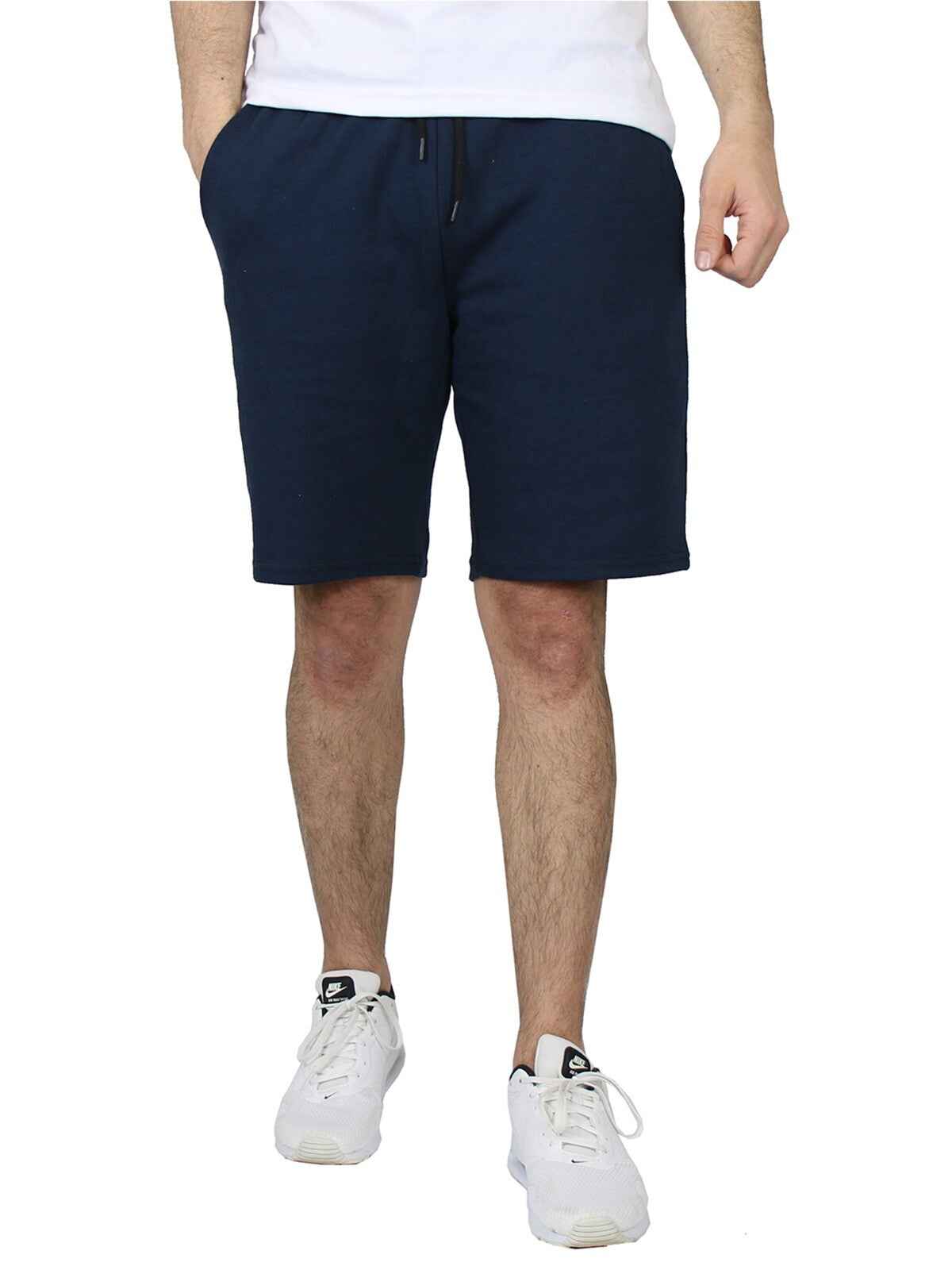 Men's Tech Fleece Performance Shorts With Heat Seal Zipper Pocket Gym S-2XL