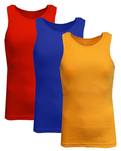 Men's Ribbed Tank Tops, 3-Pack