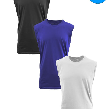 Mens Muscle Tank T-Shirt Cool Mesh Colors Workout Fitness Lounge Running 3-PACK