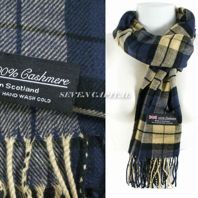 Mens Womens Winter Warm SCOTLAND Made 100% CASHMERE Scarf Scarves Plaid Wool