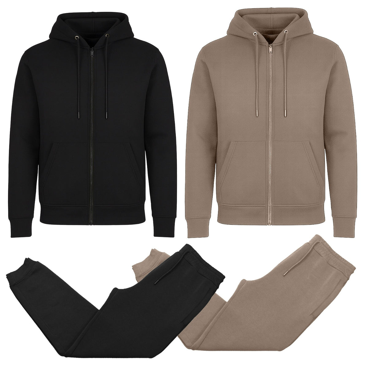 Men's 4-Piece Fleece-Lined Full-Zip Hoodie & Jogger Set, S-3XL