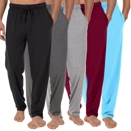 5-Pack Men' Lounge Pants Sleep Gym Active Pajama Sweatpants Soft Jogger Slim