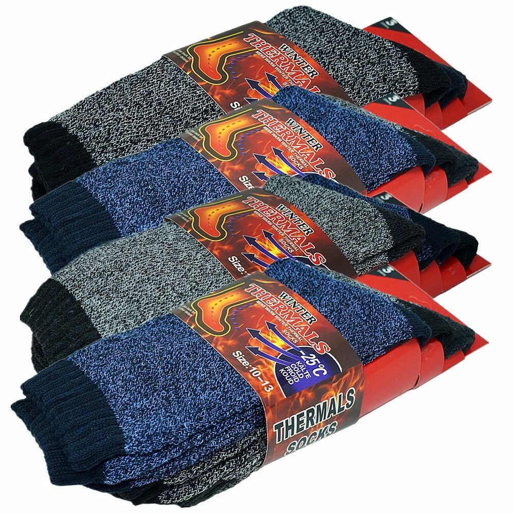 Premium Men's Thermal Heated Socks - 6 Pairs Heavy Duty Winter Boot Socks (Size 10-13) - PremiumBrandGoods