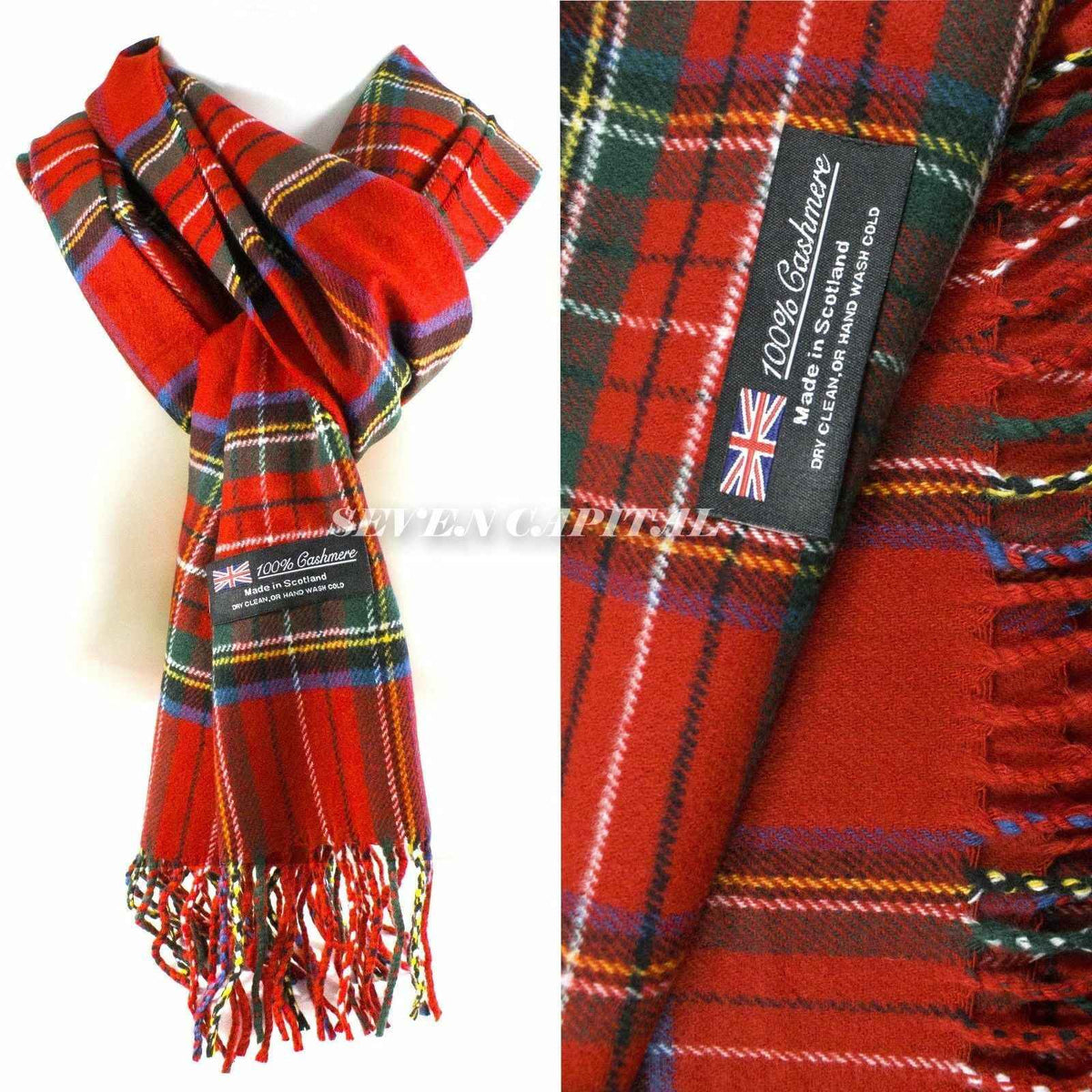 Mens Womens Winter Warm SCOTLAND Made 100% CASHMERE Scarf Scarves Plaid Wool