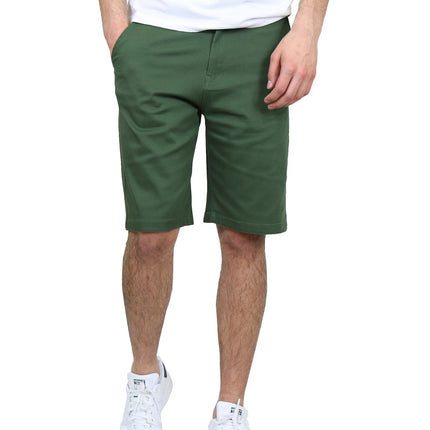 Mens Flat Front Shorts Uniform Work School Lounge Casual Twill 12-14" Inseam NWT