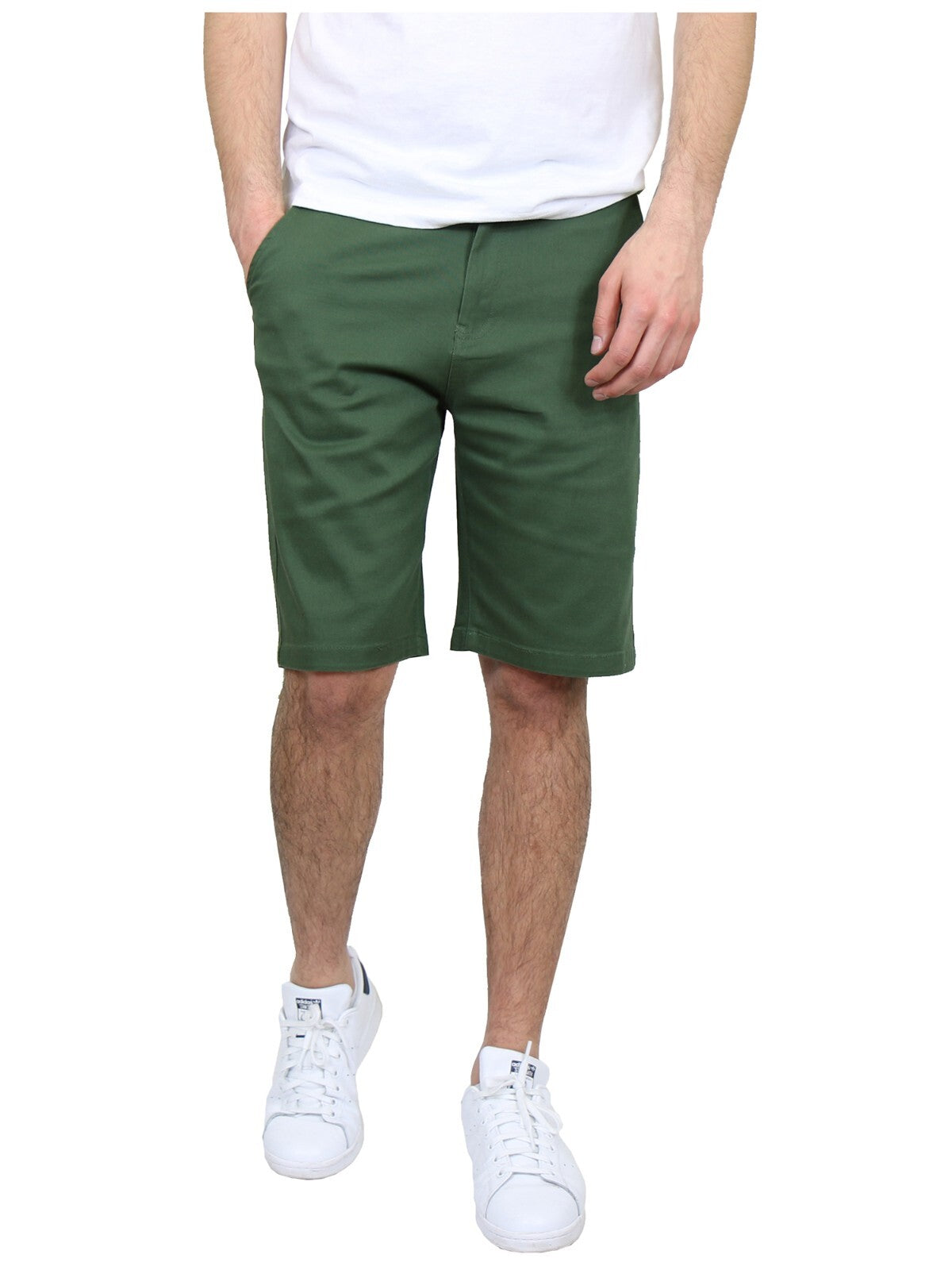 Men's Flat Front Twill Uniform Shorts, 12-14" Inseam