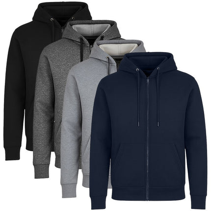 Mens Fleece-Lined Zipper Hoodie Slim-Fit Lounge Warm Jacket Sweater NEW (S-3XL)
