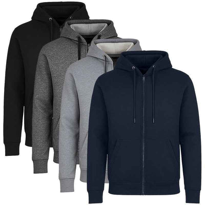 Mens Fleece-Lined Zipper Hoodie Slim-Fit Lounge Warm Jacket Sweater NEW (S-3XL)
