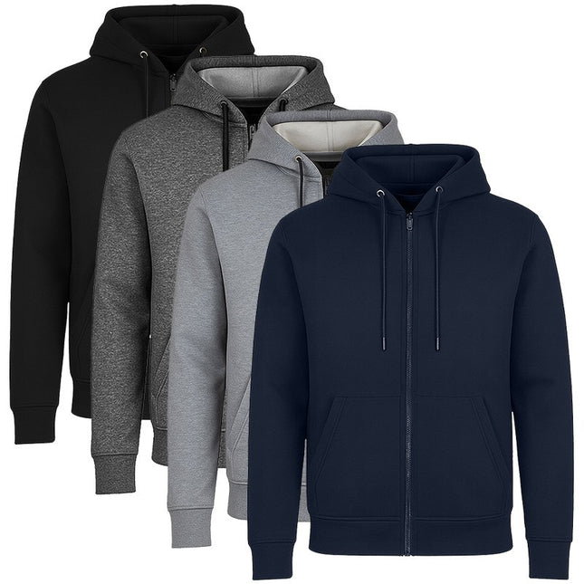 Mens Fleece-Lined Zipper Hoodie Slim-Fit Lounge Warm Jacket Sweater NEW (S-3XL)