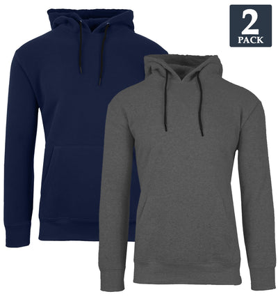 Men's Heavyweight Fleece-Lined Pullover Hoodie, 2-Pack, M-2XL