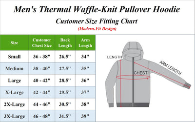 Men's Lightweight Waffle Knit Pullover Hoodies, 3-Pack, S-3XL