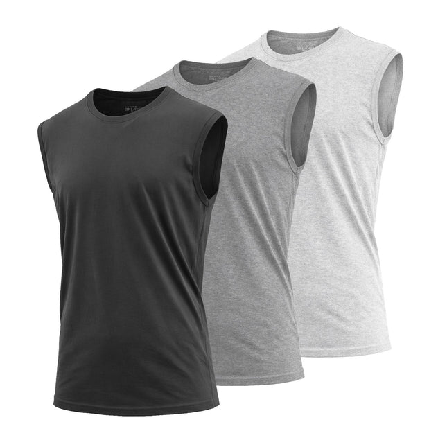 Mens Muscle Tank T-Shirt Cool Mesh Colors Workout Fitness Lounge Running 3-PACK