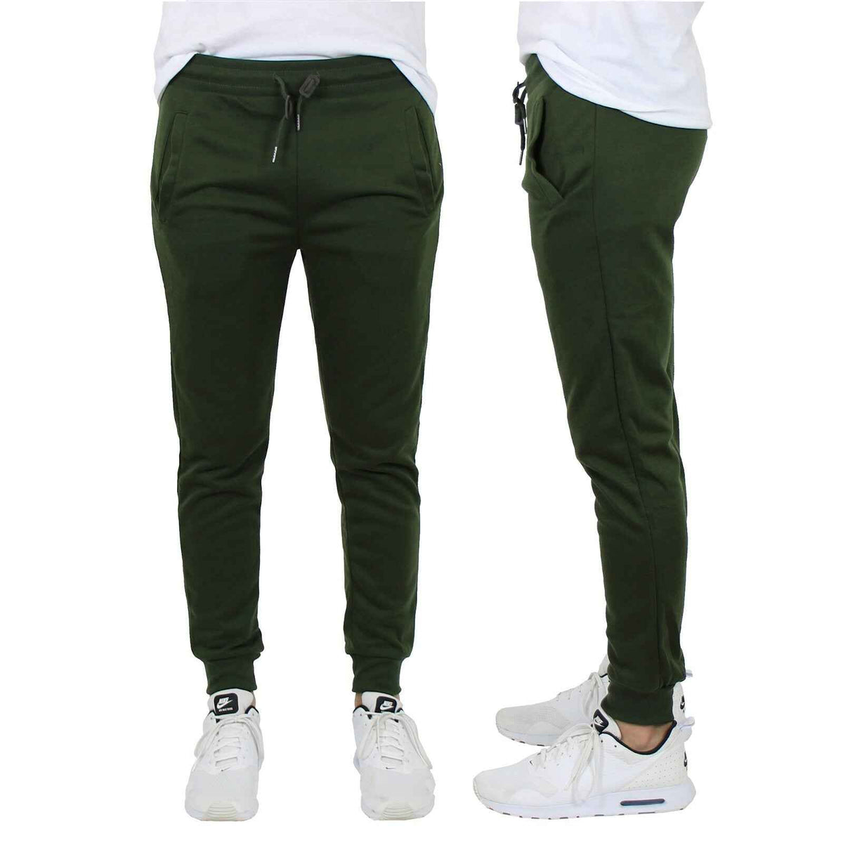 Mens Jogger Pants Sweatpants French Terry Active Gym Lounge Sleep Slim Fit NEW