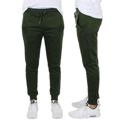 Mens Jogger Pants Sweatpants French Terry Active Gym Lounge Sleep Slim Fit NEW
