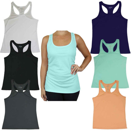 Women's Moisture-Wicking Sport Racerback Tank Tops Shirt 2 PACK(S-3XL) FREE SHIP