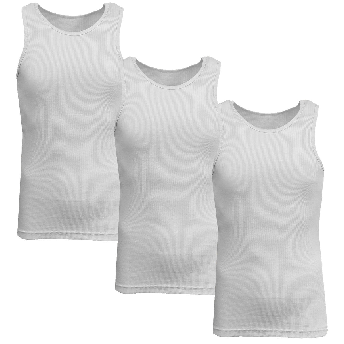Men's Ribbed Tank Tops, 3-Pack