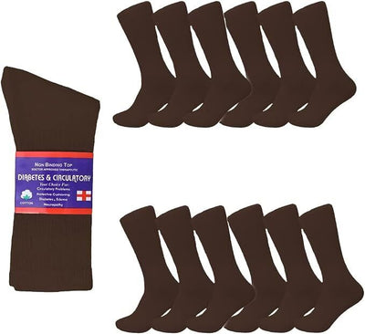 Diabetic Socks, Non-Binding Circulatory Cushion Cotton Crew Socks for Men Women - PremiumBrandGoods