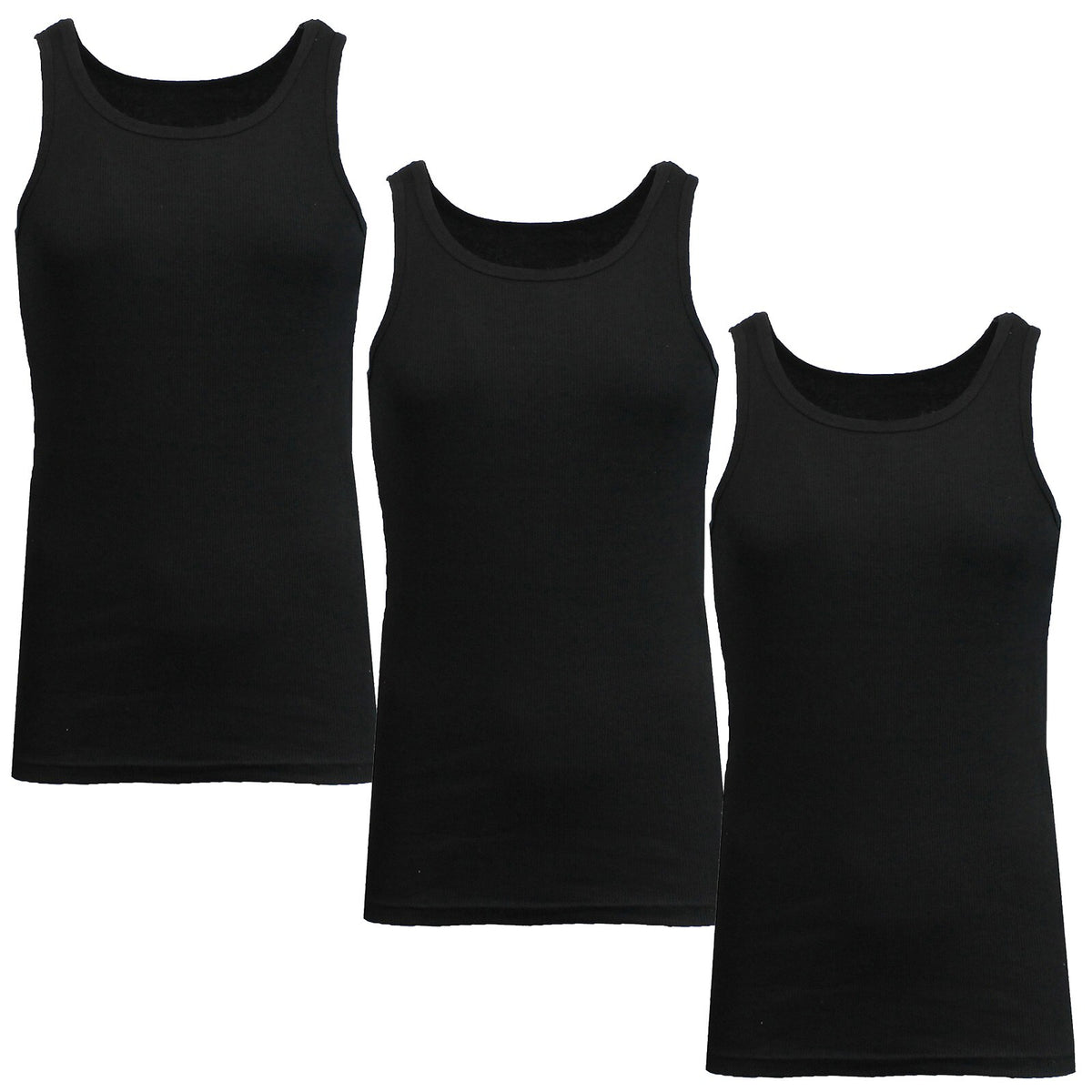 Men's Ribbed Tank Tops, 3-Pack