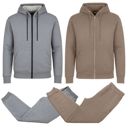 Men’s 4-Piece Fleece-Lined Full Zip Hoodie & Jogger Set – Free Shipping (S–3XL)