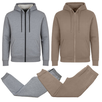 Men's 4-Piece Fleece-Lined Full-Zip Hoodie & Jogger Set, S-3XL
