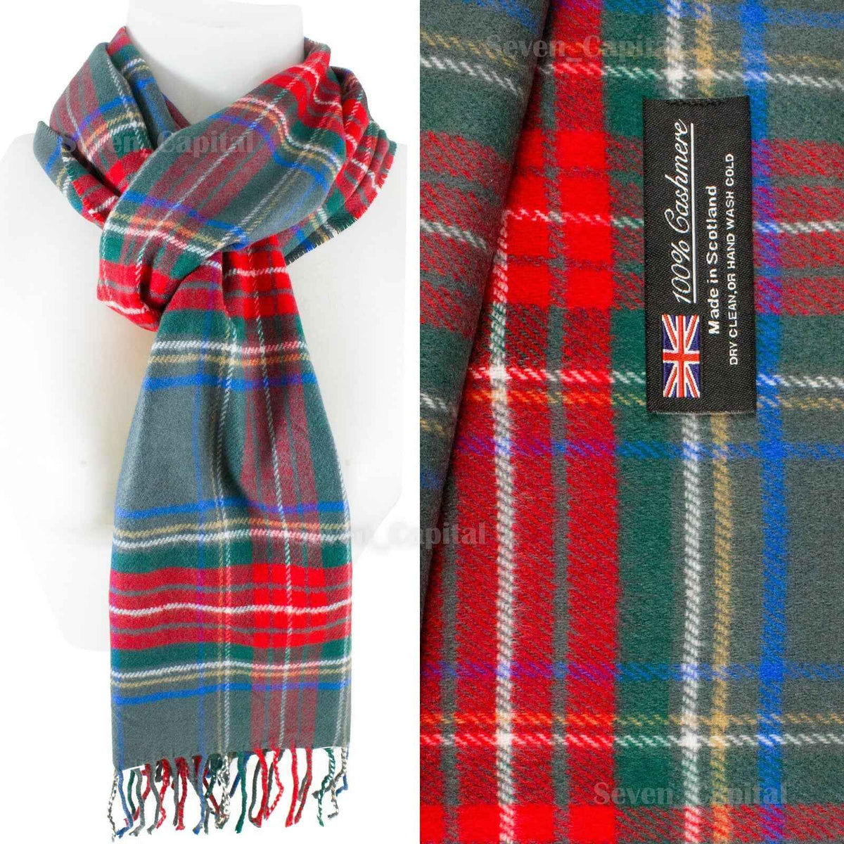 Mens Womens Winter Warm SCOTLAND Made 100% CASHMERE Scarf Scarves Plaid Wool
