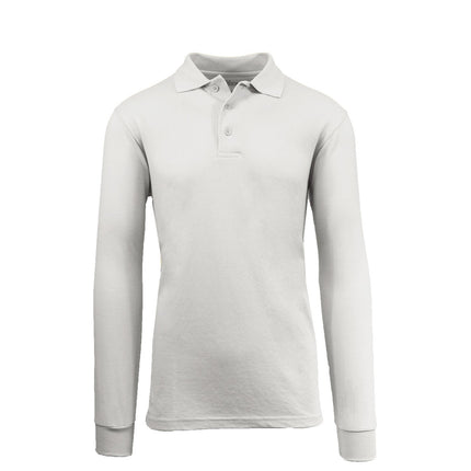 Men Long Sleeve Polo Shirt Size S M L Xl XXl New Standard Neck Classic Uniform
