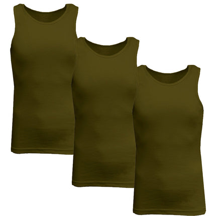 Men's 3 Pack Ribbed Tank Top Shirts Muscle Sleeveless Gym Beach Undershirt NWT