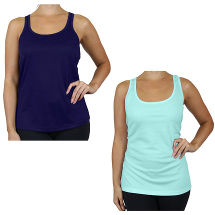 Women's Moisture-Wicking Sport Racerback Tank Tops Shirt 2 PACK(S-3XL) FREE SHIP