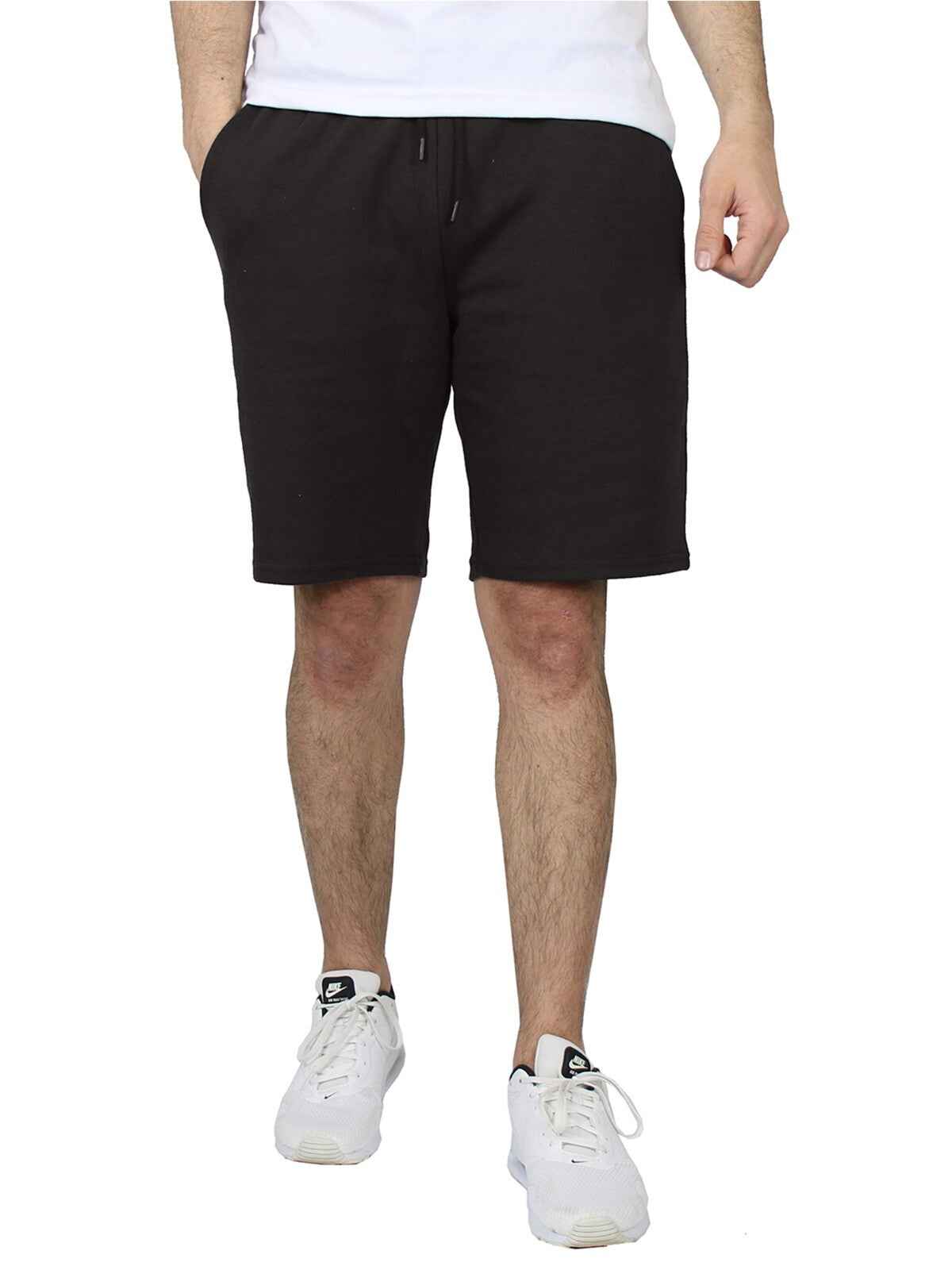 Men's Tech Fleece Performance Shorts With Heat Seal Zipper Pocket Gym S-2XL