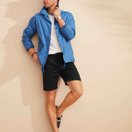 Mens Flat Front Twill Chino Shorts Work Lounge Casual Hiking Summer Pockets NWT