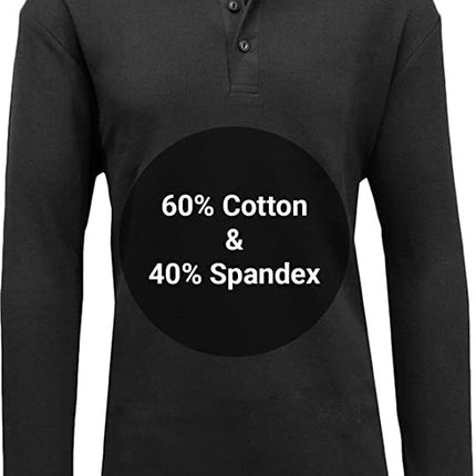 Men's Long Sleeve 3 Button Henley Waffle Knit Thermal Undershirt Tee Free Ship