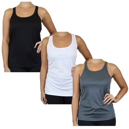 Women's Moisture-Wicking Sport Racerback Tank Tops Shirt 3 PACK(S-3XL) FREE SHIP