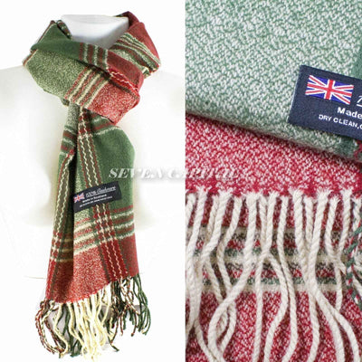 Mens Womens Winter Warm SCOTLAND Made 100% CASHMERE Scarf Scarves Plaid Wool