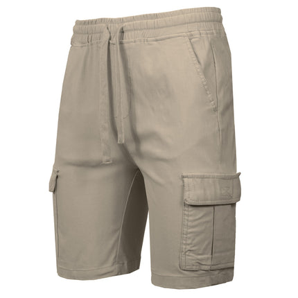 Men’s Flex Cargo Shorts with Elastic Waistband and Drawstring – Comfortable Fit